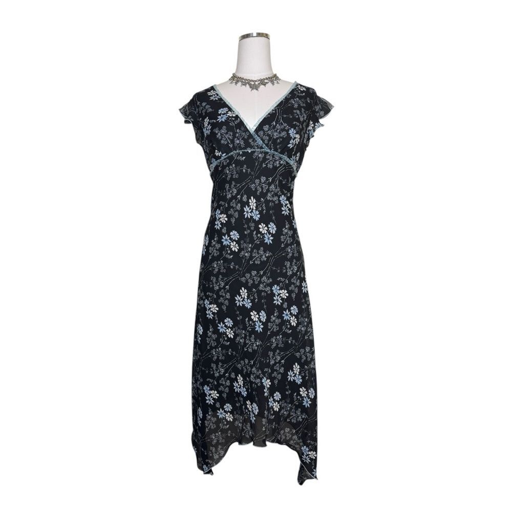 Y2K Speechless Black + Blue Babydoll Shark Hem Maxi Dress Size 9